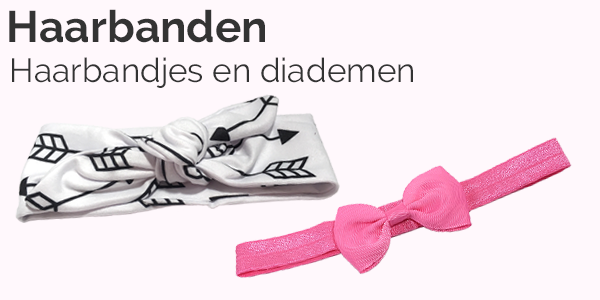 Naast haarspeldjes hebben we ook leuke haarbanden in verschillende kleuren. Staan altijd vrolijk bij babymeisjes.