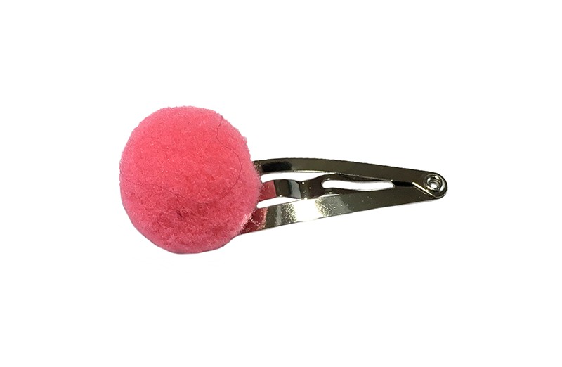 Schattig baby peuter haarspeldje met een klein (watermeloen) roze, rood pompommetje. 