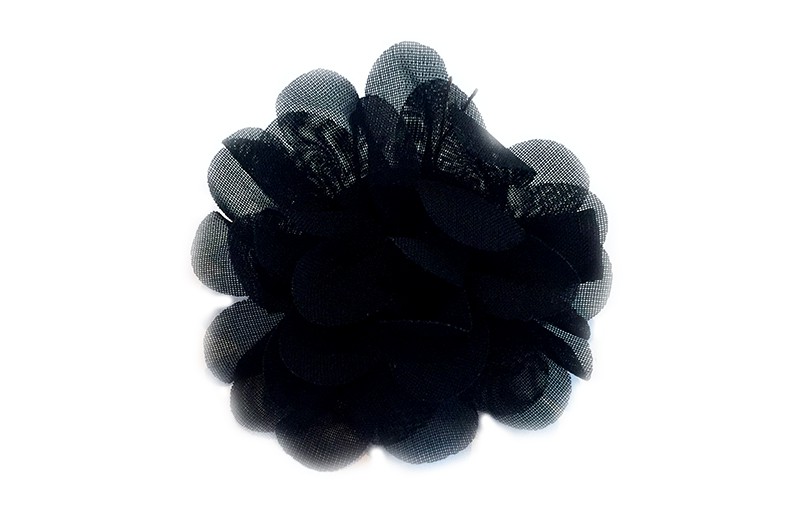 Haarknip chiffon bloem zwart
